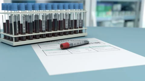 Result of a biochemical analysis in research lab Stock Footage 128573988