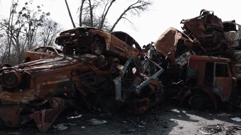 Result bombing, Devastation aftermath, Missile attack 動画素材 245111608