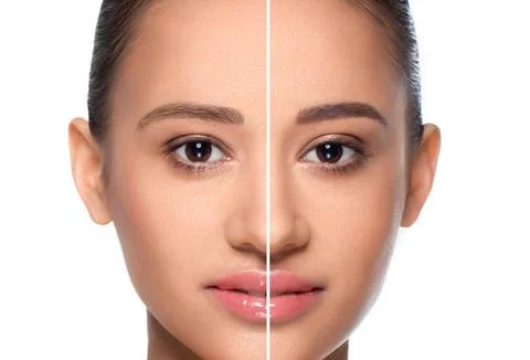 Result coloring and styling eyebrows before , after Photos