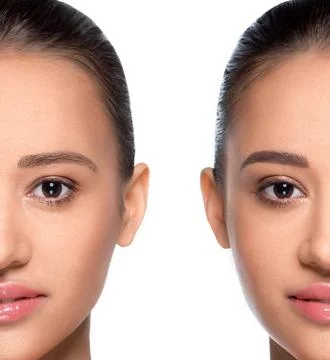Result coloring and styling eyebrows before , after Фото