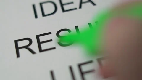 RESULT Concept. The Hand Highlights the Large Printed Word Sign Text"RESULT" wit Stock Footage 139800091