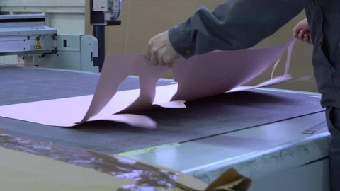Result of cutting on the plotter Stock Footage 88396854