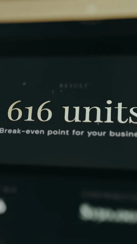 Result displayed of Break-Even calculations, break-even point for the business Stock Footage 332509978
