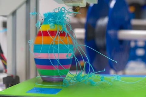 The result of a error on a 3D printer Stock Photos
