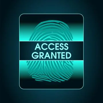 Result of the fingerprint scan access is granted Stock-Illustration