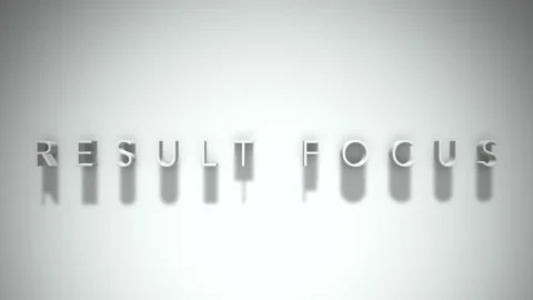 Result focus 3D title animation white text on a white background 스톡 동영상 299647422