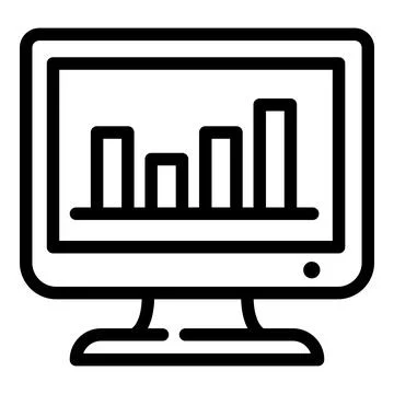 Result graph online vote icon, outline style Stock Illustration