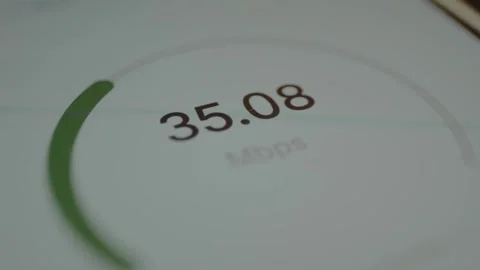 Result from an internet speed test on a digital screen Stock Footage 328344790