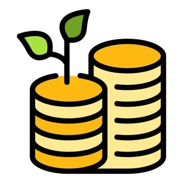 Result money coins stack icon vector flat Stock Illustration