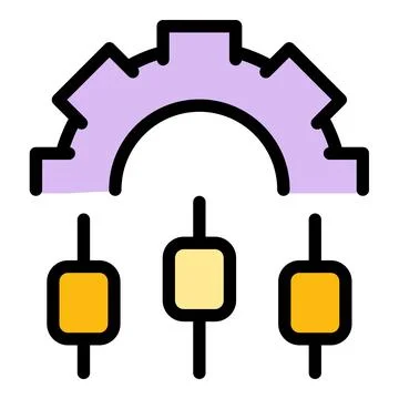 Result money elements icon vector flat Illustrazione stock