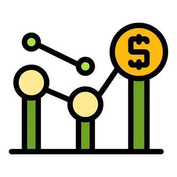 Result money graph icon vector flat Stock Illustration