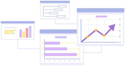 Result of statistical research, financial data. Analysis of indicators Stock Illustration