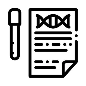 Result Test List Flask Icon Outline Illustration 스톡 일러스트