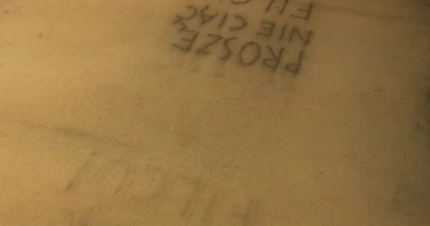 Result of Work by Creation Engraving on White Paper. Stock Footage 53375930