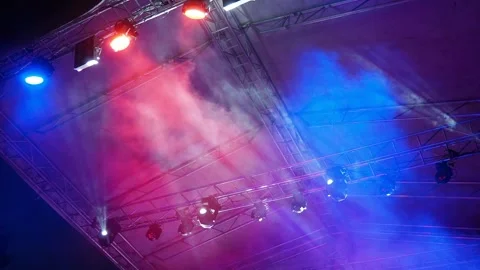 The result of work of lighting engineer at a concert. Soffits, ramp, blinder Vídeo Stock 251898674