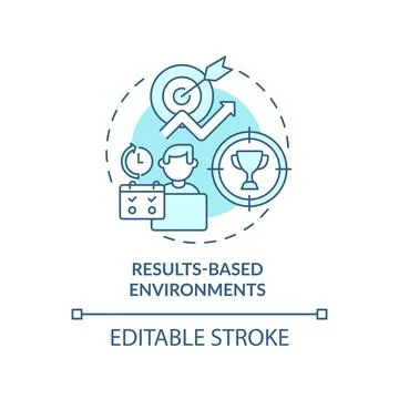 Results-based environments turquoise concept icon Stock Illustration