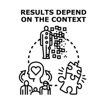 Results dependence on context and individual perspective 스톡 일러스트