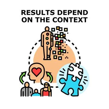 Results dependence on context and individual perspective Stockillustratie