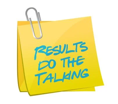 Results do the talking post message illustration 스톡 일러스트