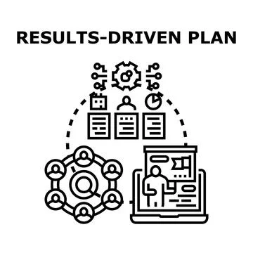 Results driven plan achieving business goals and strategic objectives 库存插图