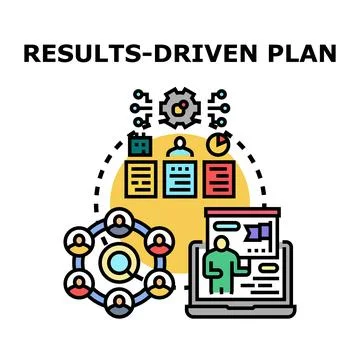 Results driven plan achieving business goals and strategic objectives Stock Illustration