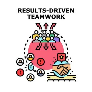 Results driven teamwork concept vector illustration Stock Illustration