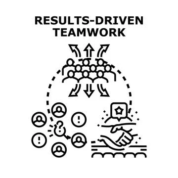 Results driven teamwork concept vector illustration Stock Illustration