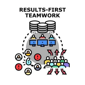 Results first teamwork promoting efficient business development processes Stockillustratie