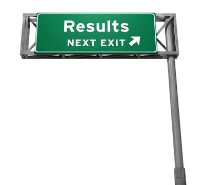 Results Freeway Exit Sign Ilustração Stock