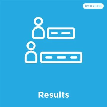 Results icon isolated on blue background Free Stock Illustration
