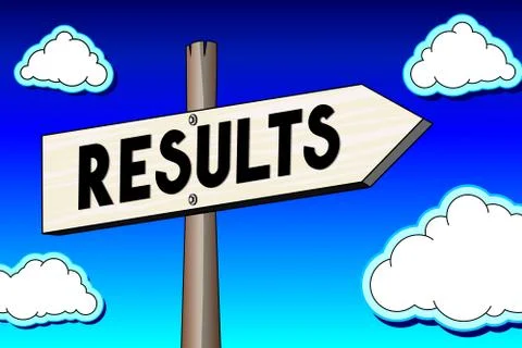 Results signpost Stock Illustration