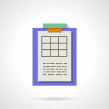 Results spreadsheet flat color vector icon 스톡 일러스트