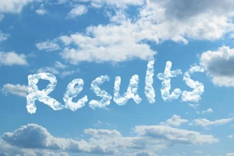 Results word on cloud Illustrazione stock