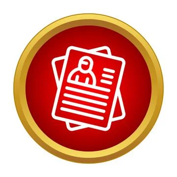 Resume application icon showing personal profile data Stock Illustration