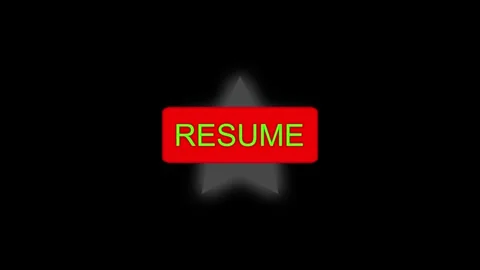 Resume button with glowing green star and text. Resume button icon for vide.. 스톡 동영상 337814789