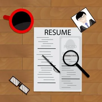 Resume candidate to work Stock Illustration