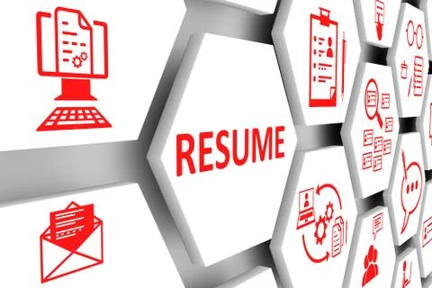 RESUME concept cell background 3d illustration Stock Illustration