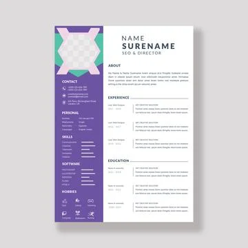 Resume curriculum template design Stock-Illustration