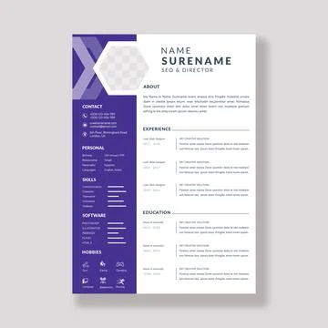 Resume curriculum template design Stock-Illustration