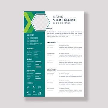 Resume curriculum template design Stock-Illustration