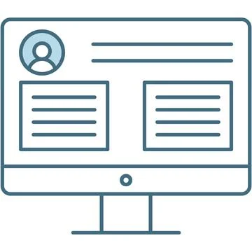 Resume cv on computer vector screen icon Stock Illustration