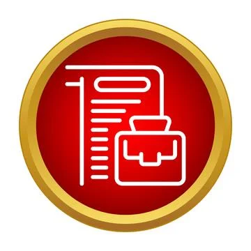 Resume document briefcase icon representing career application Stock Illustration