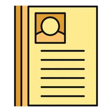 Resume document displaying a profile picture and text lines Illustrazione stock