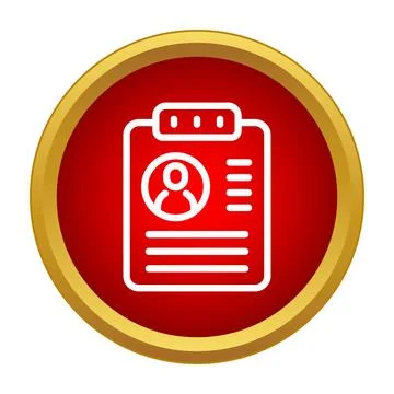 Resume document icon displaying personal profile information Illustration