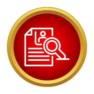 Resume document icon searching for candidate profile Stock Illustration