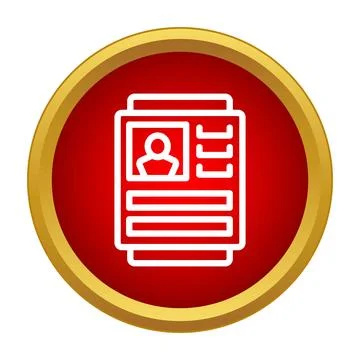 Resume document icon showing personal profile data Stock Illustration