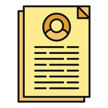 Resume document icon showing professional career information 스톡 일러스트