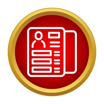 Resume document icon showing profile information for job application Stock-Illustration