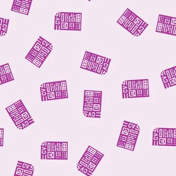 Resume document interview job glyph seamless pattern Stock Illustration