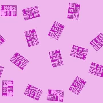 Resume document interview job glyph vector seamless pattern Illustrazione stock